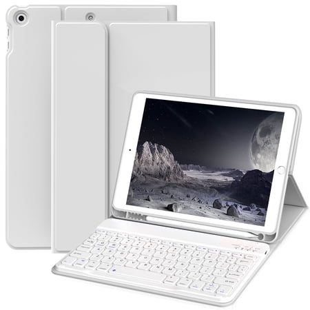 SZPSGC Keyboard Case for ipad 10.2" 9th/8th/7th Gen,Wireless Magnetic Detachable Keyboard for iPad 9th/8th/7th, with Built-in Pencil Holder, Gray