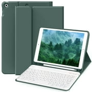 SZPSGC Keyboard Case for ipad 10.2" 9th/8th/7th Gen,Wireless Magnetic Detachable Keyboard for iPad 9th/8th/7th, with Built-in Pencil Holder, Green