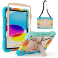 thumbnail image 1 of SZPSGC Kids Friendly iPad Case for iPad (A16) 11th Generation 11 Inch (2025), iPad 10th Generation 10.9 Inch (2022), Fully-Body Rugged Heavy Duty Shockproof Protective Case with Kickstand,Multicolor, 1 of 8