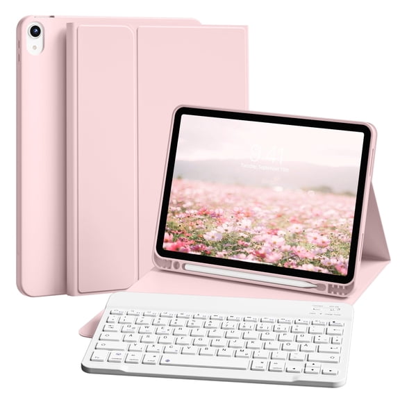 SZPSGC for iPad 11/10th Gen Case with Keyboard 11/10.9 inch 2025 A16/2022, Detachable Wireless Bluetooth Keyboard Case Thin & Light with Built-in Left Side Pencil Holder,Pink
