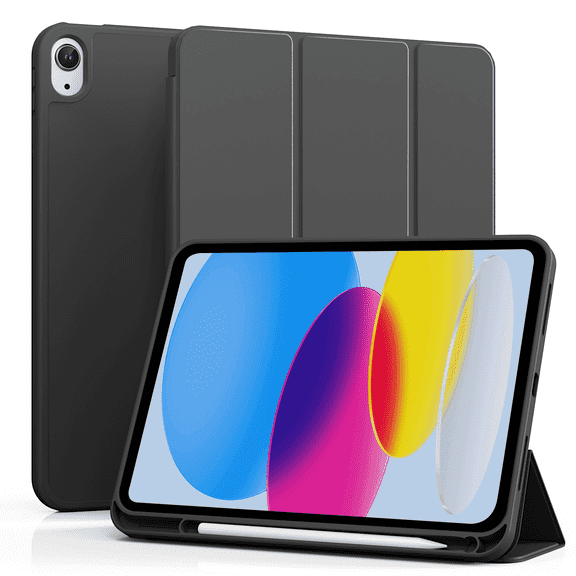 SZPSGC iPad (A16) Case/iPad 10th/11th Generation Case [11-Inch 2025/10.9 Inch 2022] with Pencil Holder, Trifold Stand Smart Cover with Soft TPU Back,Auto Wake/Sleep,Black