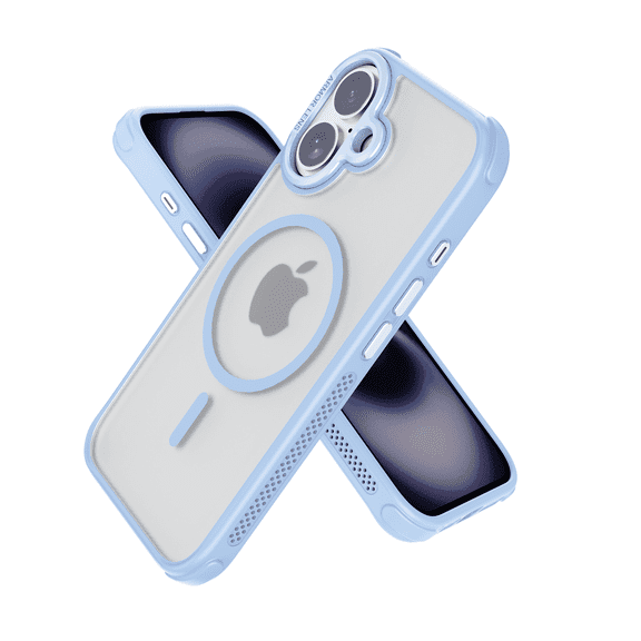 SZPSGC for iPhone 16 Case, Compatible with MagSafe, Anti-Fingerprint & Anti-Scratch, Slim Translucent Matte Shockproof Military-Grade Protective Case for iPhone 16, Silver