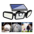 thumbnail image 1 of SZROBOY Solar Lights Outdoor, 74LED 650LM Motion Sensor Security Lights with Wireless Remote Control, Waterproof 3 Heads LED Flood Wall Lights for Porch Garage Yard Entryways Patio, 1 of 3