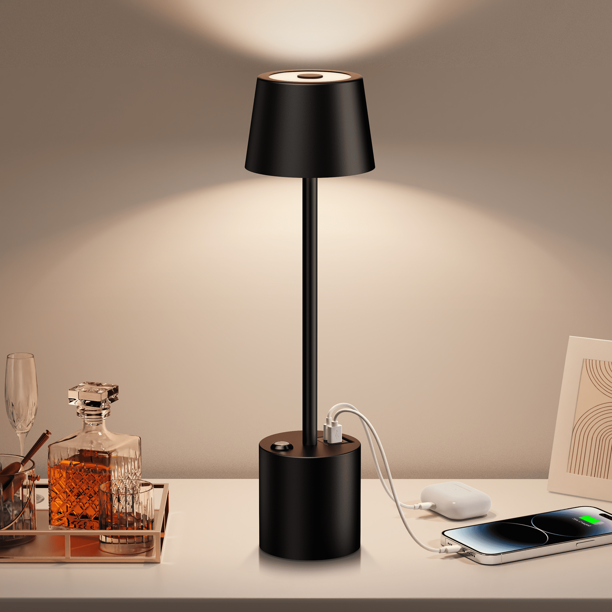 SZRSTH LED Cordless Table Lamp 8000mAh Rechargeable Battery Operated