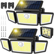 SZRSTH Solar Lights Outdoor - 225LED 3000LM Battery Solar Powered Motion Sensor Flood Lights for Patio Garage Yard