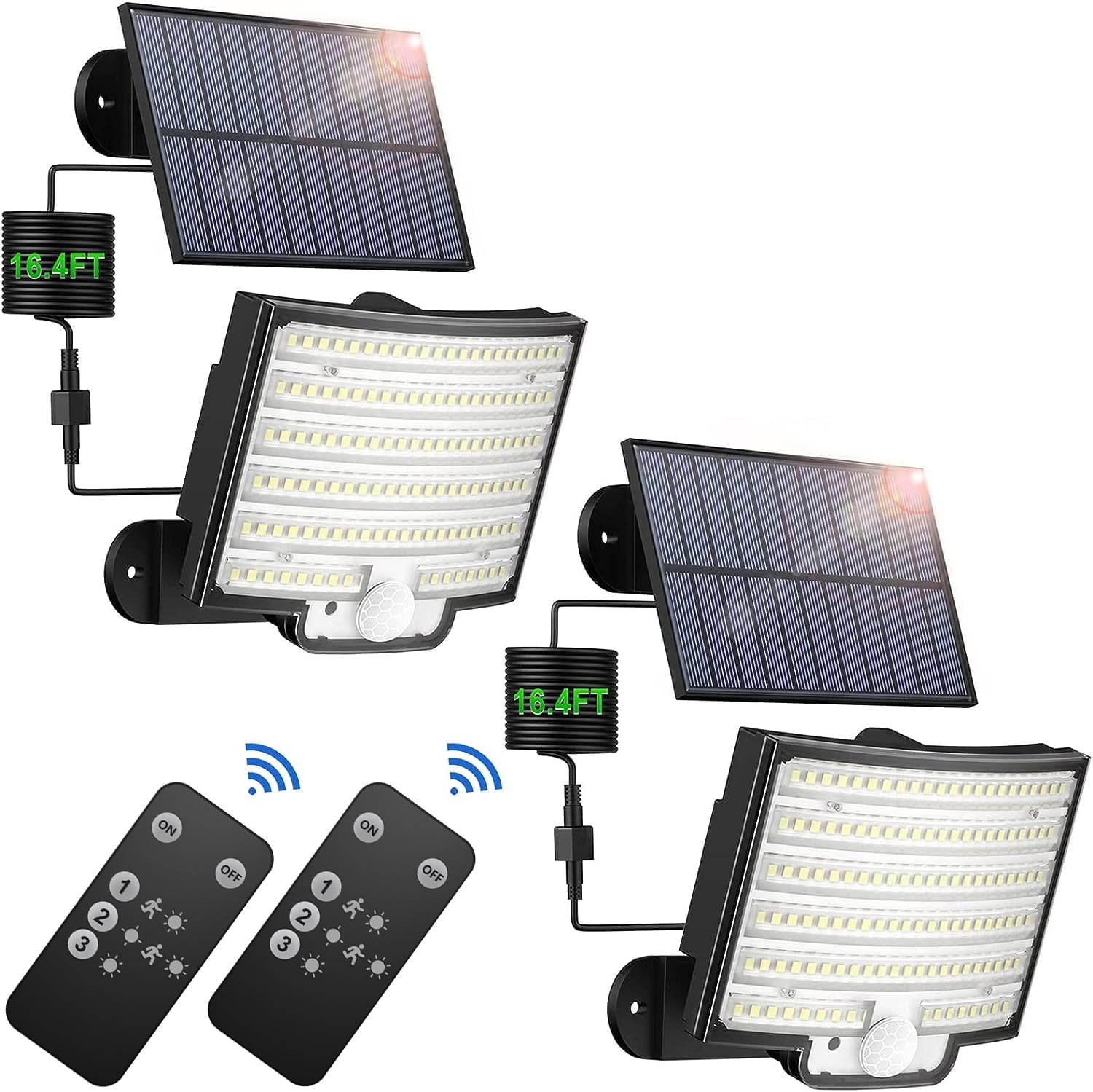 SZRSTH Solar Lights Outdoor - 2Pack LED Solar Powered Motion Sensor ...