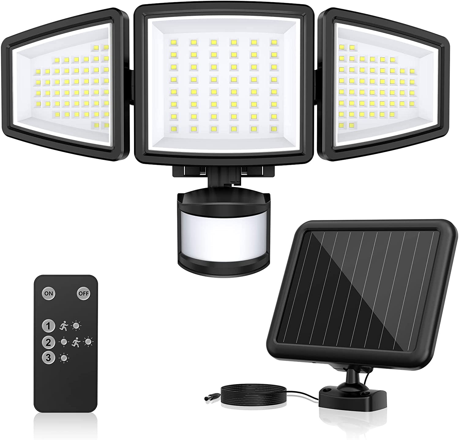 Halo Solar Outdoor LED Twin Head Flood and Security Light 180 Degree