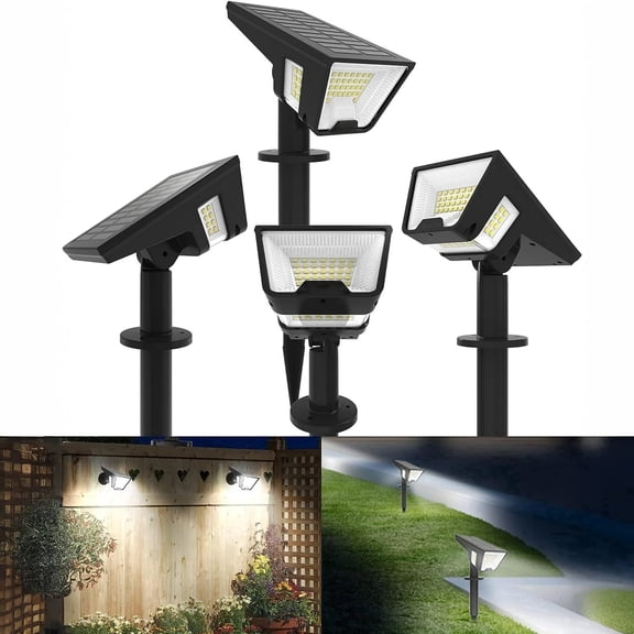 SZRSTH Solar Lights Outdoor - 4Pack 58LED Solar Spot Lights 4 Sided Lighting Wall Lights for Yard Porch Garden Decor