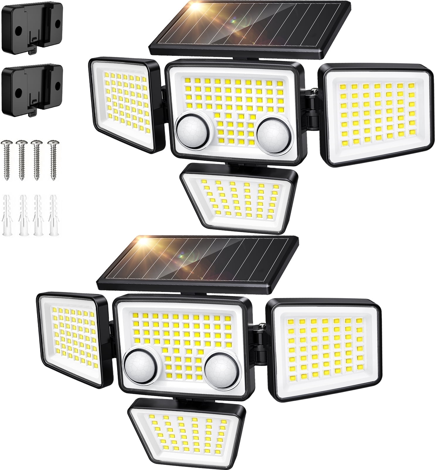 SZRSTH Solar Outdoor Lights - 3000LM 188 LED Motion Sensor Lights Waterproof Solar Flood Security Lights for Backyard Yard Patio - 2 Pack