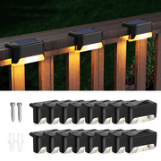 SZRSTH Solar Outdoor Lights Waterproof - 16PCS LED Solar Step Deck Lights Decor for Stairs Fence Yard Patio Pathway -Warm White