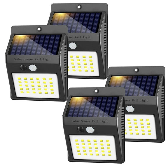 SZRSTH Solar Outdoor Lights -Waterproof Sensor Wireless Security Lights for Garden Fence Yard, 4Pack