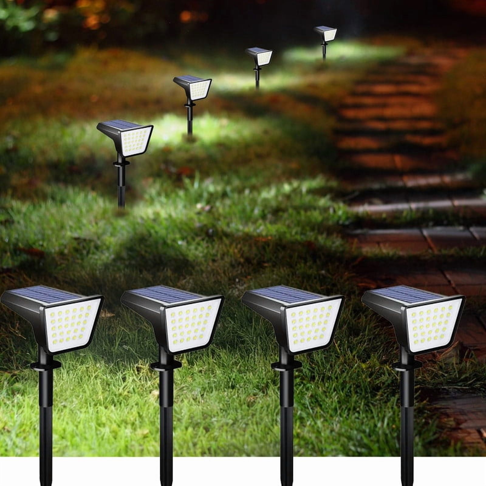 SZRSTH Solar Lights Outdoor, 4 Pack Waterproof LED Lights for Outdoor Decor Yard Garden Landscape Pathway