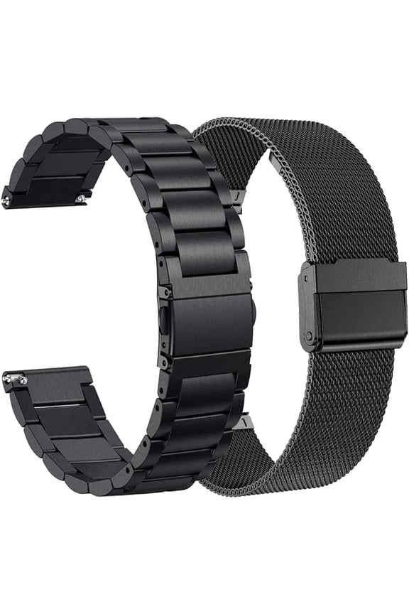 2 Pack Compatible with Amazfit Bip 6/Bip 5 / GTR 4/ GTR 3 / GTR 3 Pro/GTR 2 / GTR 2e / GTR 47mm Watch Bands, 22mm Stainless Steel + Mesh strap Replacement for Amazfit Stratos