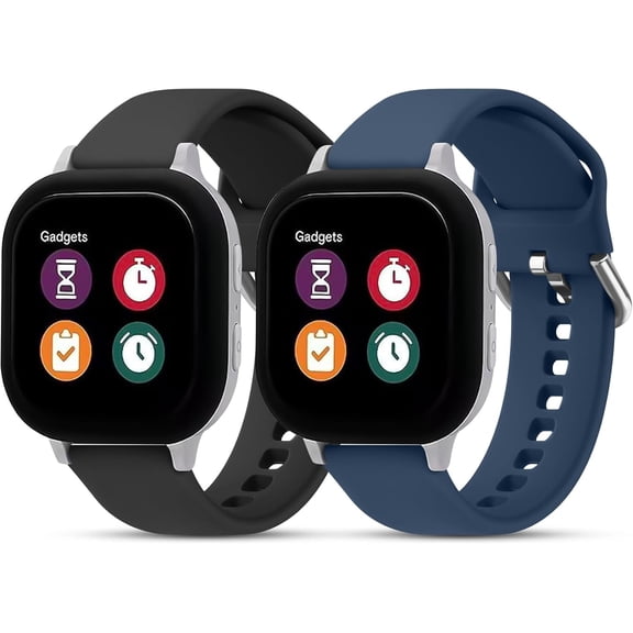 SZSZ 2 Pack Replacement Bands Compatible with Gabb Watch 3e 3 2 1/ Gizmo Watch 3 Adventure 3 2 1/SyncUP Watch/Cosmo Jr Track 4 3 2 1, Waterproof Silicone 20mm Wrist Strap