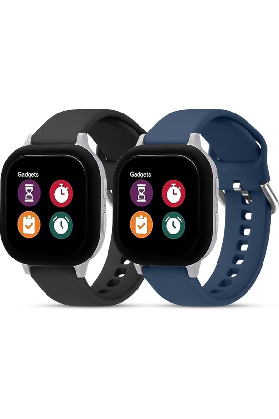 2 Pack Replacement Bands Compatible with Gabb Watch 3e 3 2 1/ Gizmo Watch 3 Adventure 3 2 1/SyncUP Watch/Cosmo Jr Track 4 3 2 1, Waterproof Silicone 20mm Wrist Strap