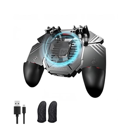 SZSZ PUBG Mobile Controller Joystick Turnover Button Gamepad for PUBG iOS Android Six Finger Operating Gamepad With Cooling Fan