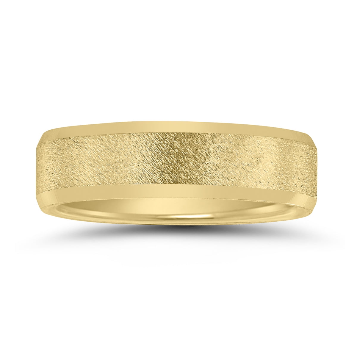 SZUL Men s 6mm Stone Finish Wedding Band in 10K Yellow Gold Walmart
