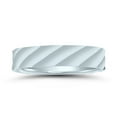 thumbnail image 1 of SZUL Men's Raised Wave Design 5MM Wedding Band in 10K White Gold, 1 of 4