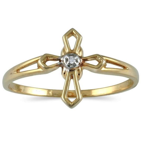 SZUL Women's .05 Carat Diamond Promise Ring in 10K Yellow Gold (J-K-L Color, I2-I3 Clarity)