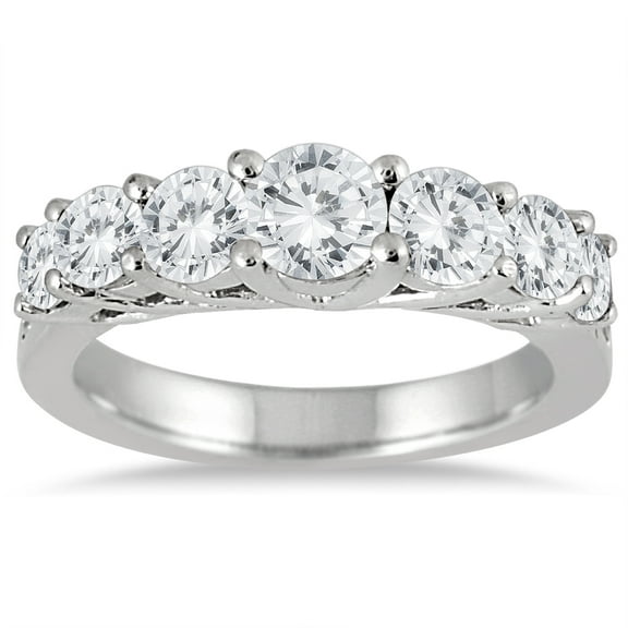 SZUL Women's 1 1/3 Carat TW Diamond Band in 14K White Gold  (J-K-L Color, I2-I3 Clarity)