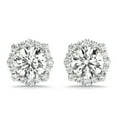 thumbnail image 1 of SZUL Women's 1 1/5 Carat TW Floral Halo Diamond Stud Earrings 14K White Gold, 1 of 4