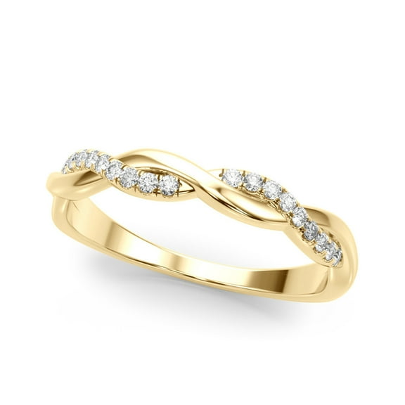 SZUL Women's 1/10 Carat TW Diamond Wedding Band in 14K Yellow Gold