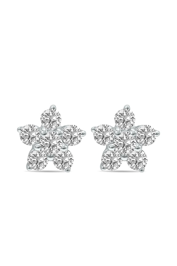 Women's 1/2 CTW Star Lab Grown Diamond Earrings in 10K White Gold (F-G Color, VS1- VS2 Clarity)