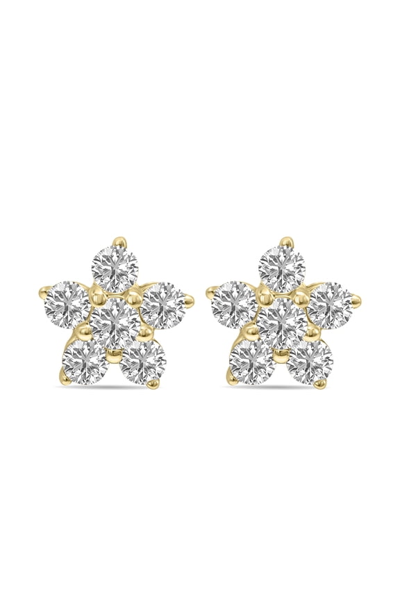 Women's 1/2 CTW Star Lab Grown Diamond Earrings in 10K Yellow Gold (F-G Color, VS1- VS2 Clarity)