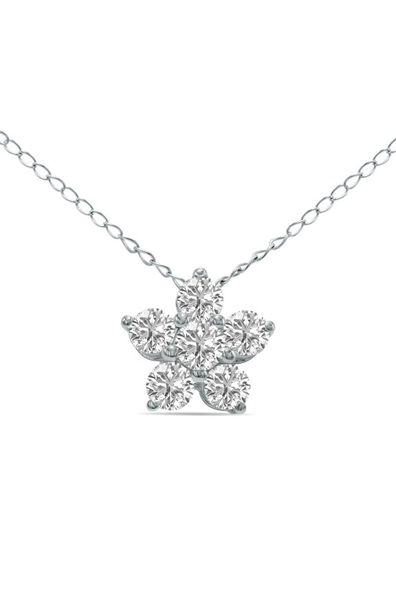 Women's 1/2 CTW Star Lab Grown Diamond Pendant in 10K White Gold (F-G Color, VS1- VS2 Clarity)