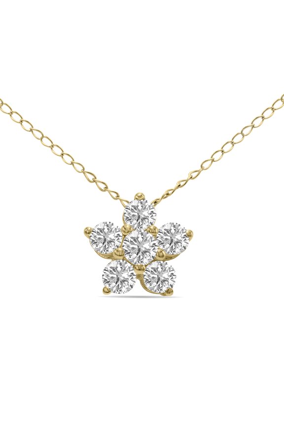 Women's 1/2 CTW Star Lab Grown Diamond Pendant in 10K Yellow Gold (F-G Color, VS1- VS2 Clarity)