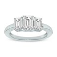 thumbnail image 1 of SZUL Women's 1/2 CTW Three Stone Emerald Cut Lab Grown Diamond Ring in 14K White Gold, 1 of 5
