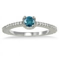 thumbnail image 1 of SZUL Women's 1/2 Carat TW Blue and White Diamond Ring in 10K White Gold, 1 of 3