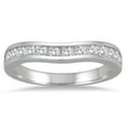 thumbnail image 1 of SZUL Women's 1/2 Carat TW Diamond Channel Set Curved Band in 10K White Gold (J-K-L Color, I2-I3 Clarity), 1 of 3