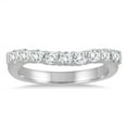 thumbnail image 1 of SZUL Women's 1/2 Carat TW Diamond Curve Wedding Band in 10K White Gold (K-L Color, I2-I3 Clarity), 1 of 4