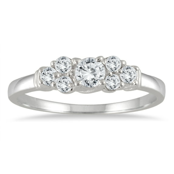 SZUL Women's 1/2 Carat TW Diamond Ring in 10K White Gold  (J-K-L Color, I2-I3 Clarity)