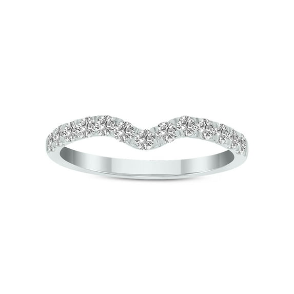SZUL Women's 1/2 Carat TW Lab Grown Diamond Wedding Band in 14K White Gold