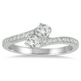thumbnail image 1 of SZUL Women's 1/2 Carat TW Two Stone Diamond Ring in 14K White  Gold (J-K-L Color, I2-I3 Clarity), 1 of 3