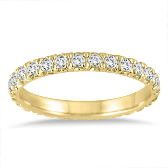 SZUL Women's 1 3/8 Carat TW Diamond Eternity Wedding Band in 14K Yellow Gold (J-K-L Color, I2-I3 Clarity)
