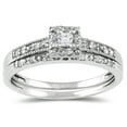 thumbnail image 1 of SZUL Women's 1/3 CTW Princess Diamond Bridal Set in 10K White Gold (J-K-L Color, I2-I3 Clarity), 1 of 4
