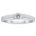 thumbnail image 1 of SZUL Women's 1/3 Carat Diamond Solitaire Half Bezel Ring in 10K White Gold  (J-K-L Color, I2-I3 Clarity), 1 of 7