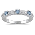thumbnail image 1 of SZUL Women's 1/3 Carat TW Blue Diamond Band in 10K White Gold, 1 of 4