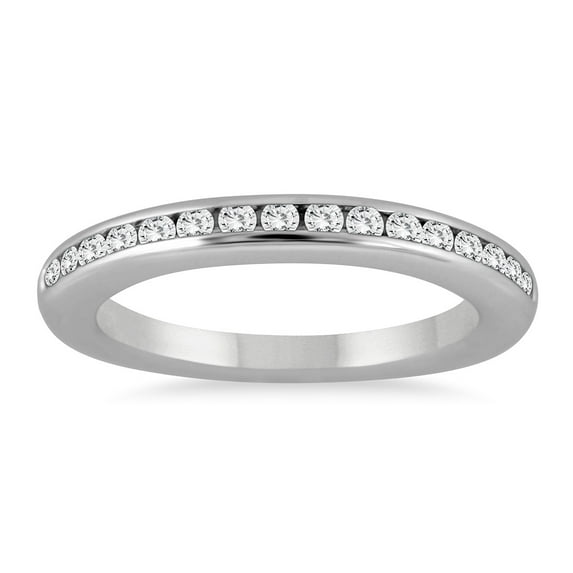 SZUL Women's 1/3 Carat TW Channel Set Diamond Band in 14K White Gold (I-J Color, I1-I2 Clarity)