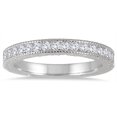 thumbnail image 1 of SZUL Women's 1/3 Carat TW Diamond Engraved Antique Styled Channel Band in 10K White Gold (J-K-L Color, I2-I3 Clarity), 1 of 3