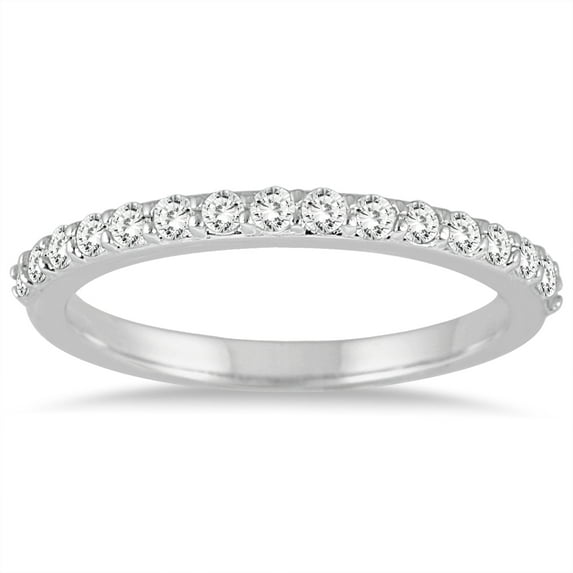 SZUL Women's 1/3 Carat TW Diamond Wedding Band in 14K White Gold (J-K-L Color, I2-I3 Clarity)