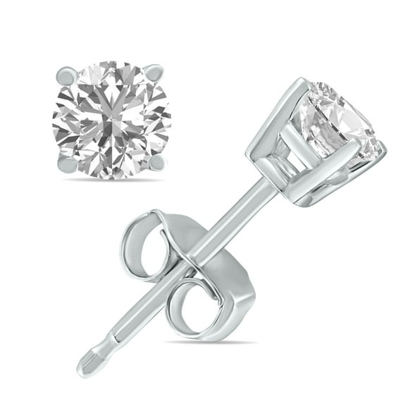 SZUL Women's 1/3 Carat TW Lab Grown Diamond Round Solitaire Stud Earrings in 14K White Gold (F-G Color, VS1-VS2 Clarity)