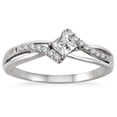 thumbnail image 1 of SZUL Women's 1/3 Carat TW Princess Cut Diamond Engagement Ring in 10K White Gold (J-K-L Color, I2-I3 Clarity), 1 of 3