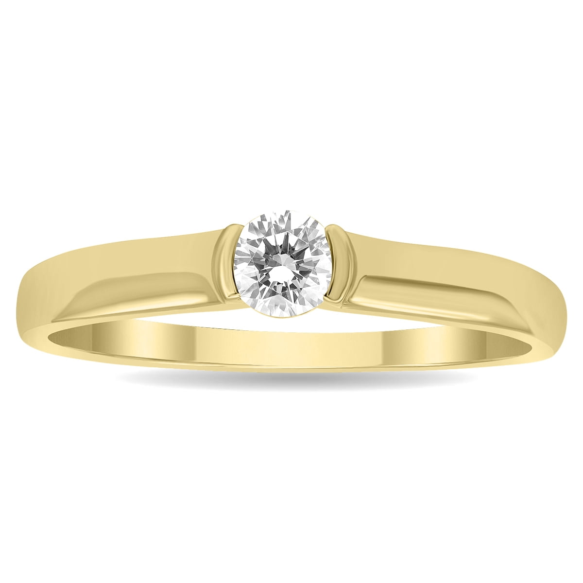 20-Pointer Single Diamond Twisted Shank 18K Yellow Gold Ring JL AU G 1