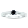 thumbnail image 1 of SZUL Women's 1/4 Carat Half Bezel Black Diamond Solitaire Ring in 10K White Gold, 1 of 5