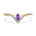 thumbnail image 1 of SZUL Women's 1/4 Carat TW Amethyst and Diamond V Shape Ring in 10K Yellow Gold, 1 of 6