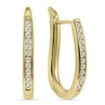 thumbnail image 1 of SZUL Women's 1/4 Carat TW Channel Set Diamond Hoop Earrings in 10K Yellow Gold (J-K-L Color, I2-I3 Clarity), 1 of 5